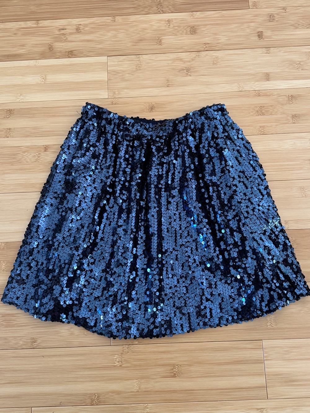 QMack Navy Blue Sequin Circle mini Skirt xs